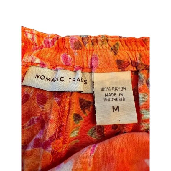 Nomadic Traders Batik Floral Pattern Peasant Skirt Size medium elastic waist - Picture 3 of 5